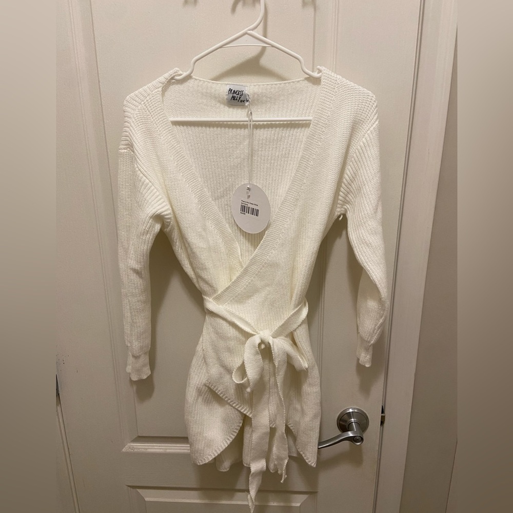 Princess Polly White Phenix Mini Sweater Dress